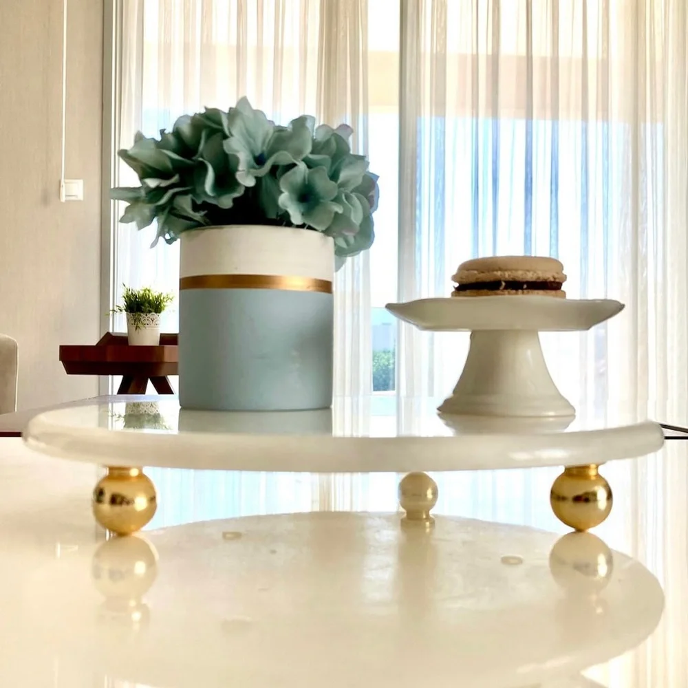 Marble Round Serving Tray